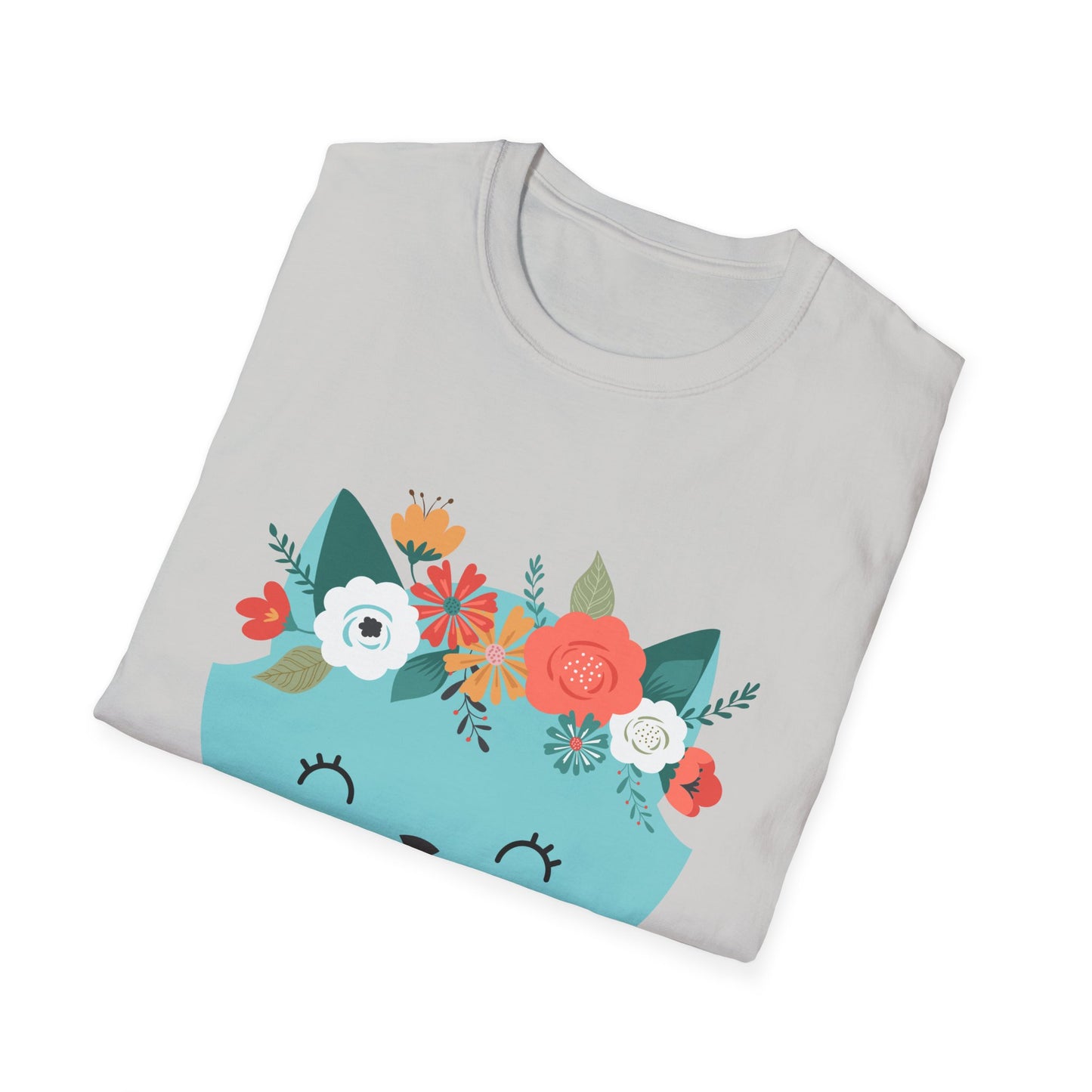 Floral Cat Graphic T-Shirt - 'Hate You All' Cute Unisex Tee