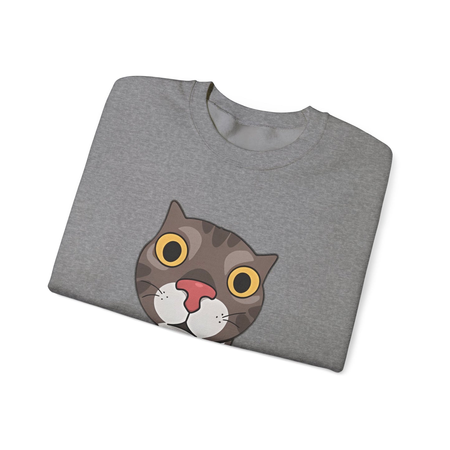 "Did Someone Say Food?" Funny Cat Sweatshirt - Unisex Heavy Blend Crewneck