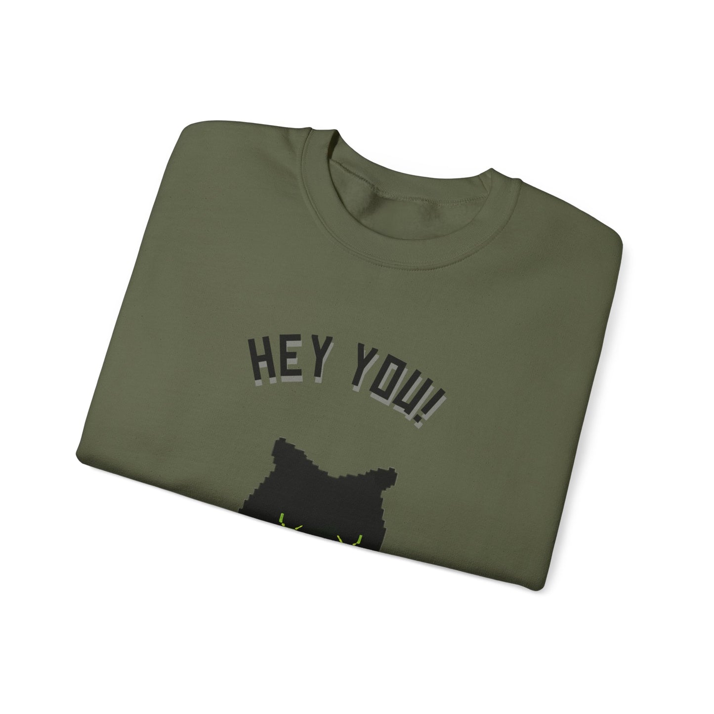 Funny Cat Crewneck Sweatshirt - 'Hey You! I Know What You Did'