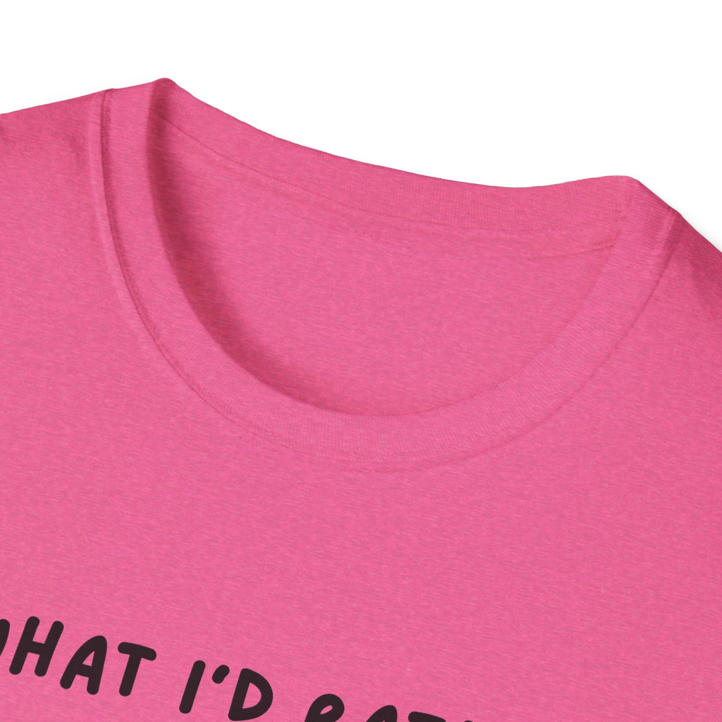 Cute Cat Sleepy Vibes Unisex Softstyle T-Shirt - "What I'd Rather Be Doing"