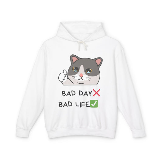 Bad Day Hoodie | Cute Cat Design | Unisex Lightweight Sweatshirt