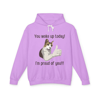 Proud of you Kitty Unisex Lightweight Hooded Sweatshirt