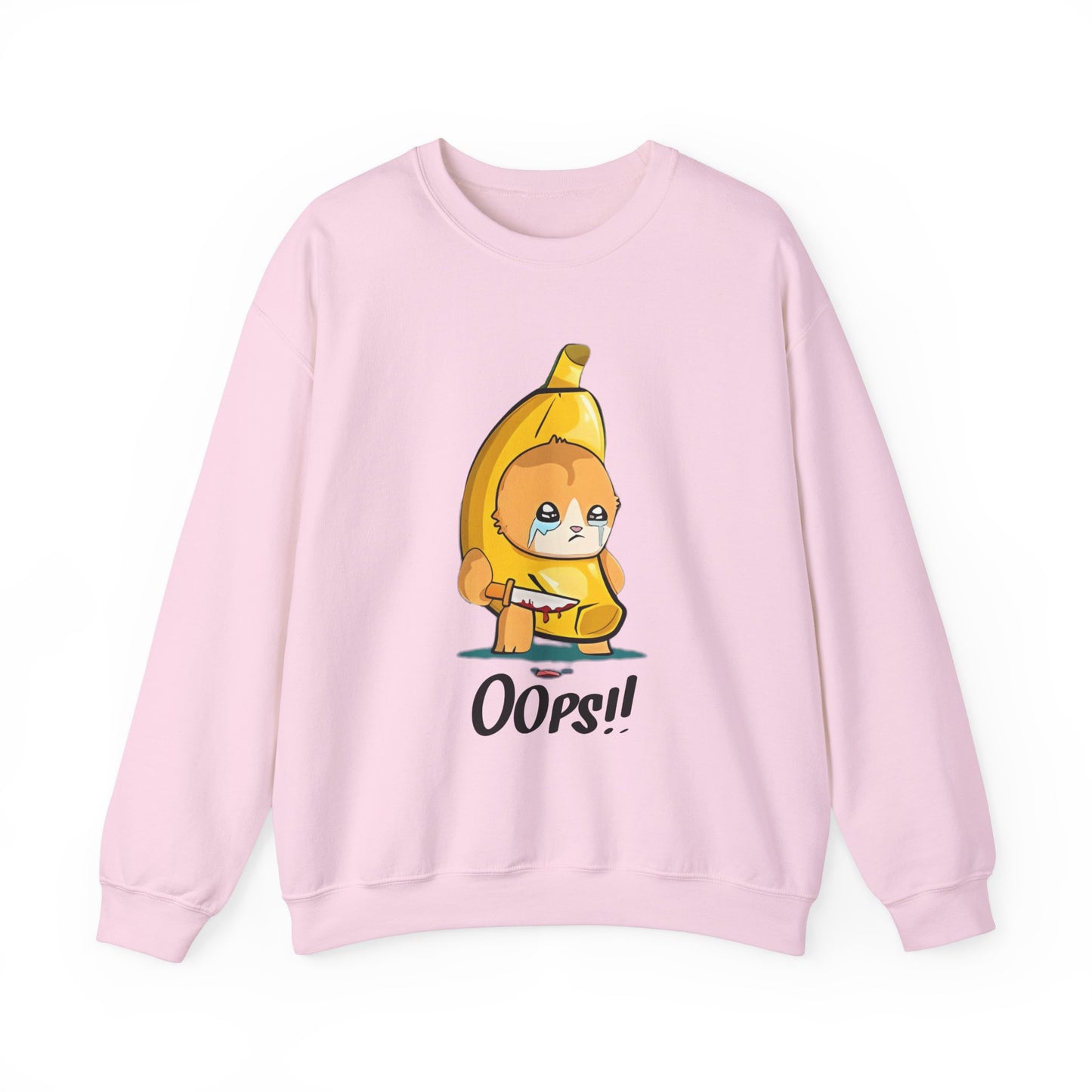 Oops!! Banana Kitty Sweatshirt - Unisex Heavy Blend™ Crewneck