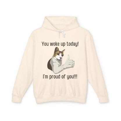 Proud of you Kitty Unisex Lightweight Hooded Sweatshirt