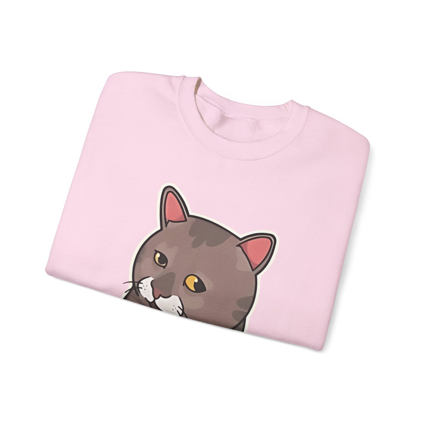 "Me When They Start Small Talk" Funny Cat Crewneck Sweatshirt