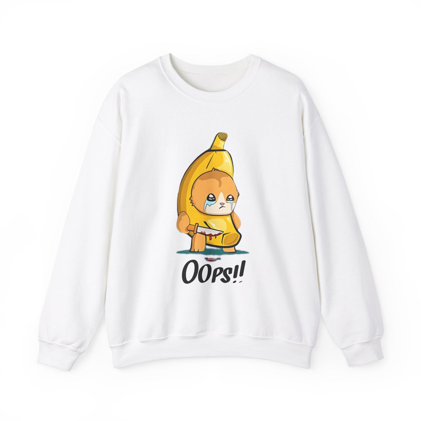 Oops!! Banana Kitty Sweatshirt - Unisex Heavy Blend™ Crewneck