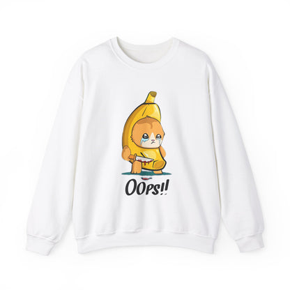 Oops!! Banana Kitty Sweatshirt - Unisex Heavy Blend™ Crewneck