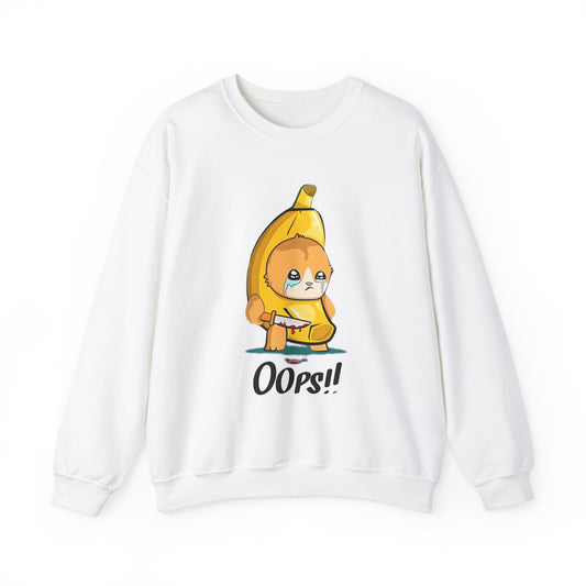 Oops!! Banana Kitty Sweatshirt - Unisex Heavy Blend™ Crewneck