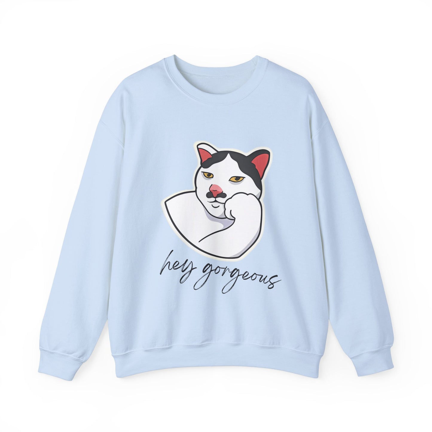 Hey Gorgeous Cat Unisex Heavy Blend Crewneck Sweatshirt