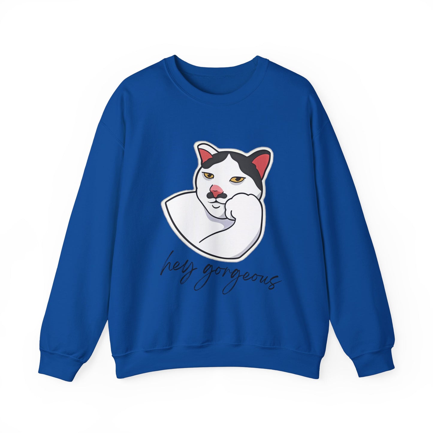 Hey Gorgeous Cat Unisex Heavy Blend Crewneck Sweatshirt