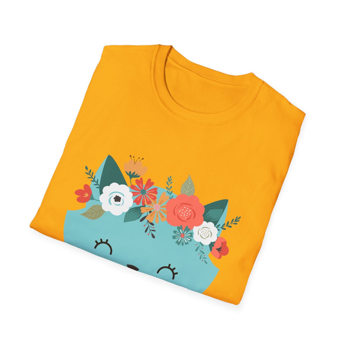 Floral Cat Graphic T-Shirt - 'Hate You All' Cute Unisex Tee