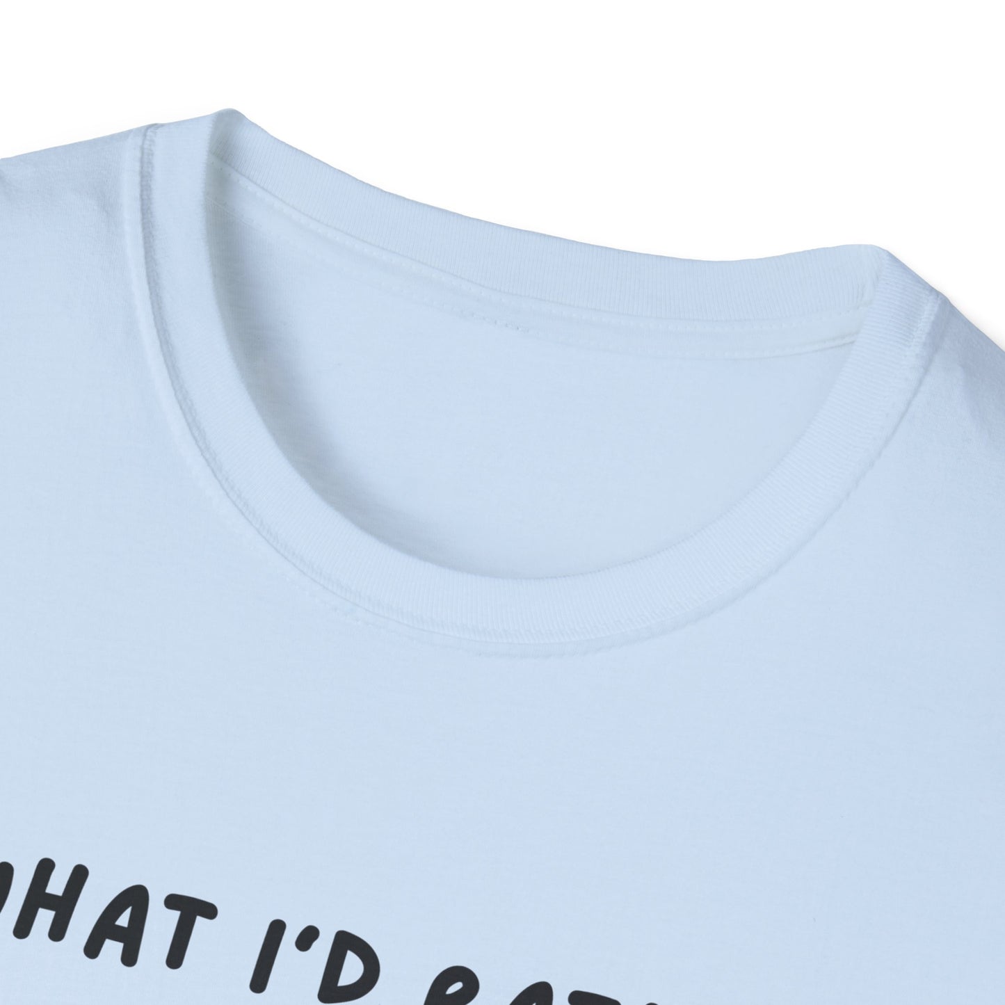 Cute Cat Sleepy Vibes Unisex Softstyle T-Shirt - "What I'd Rather Be Doing"