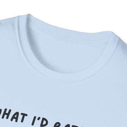 Cute Cat Sleepy Vibes Unisex Softstyle T-Shirt - "What I'd Rather Be Doing"