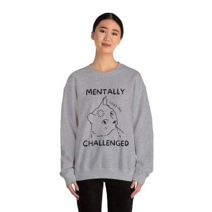 Mentally Challenged Cat Crewneck Sweatshirt - Unisex Heavy Blend™