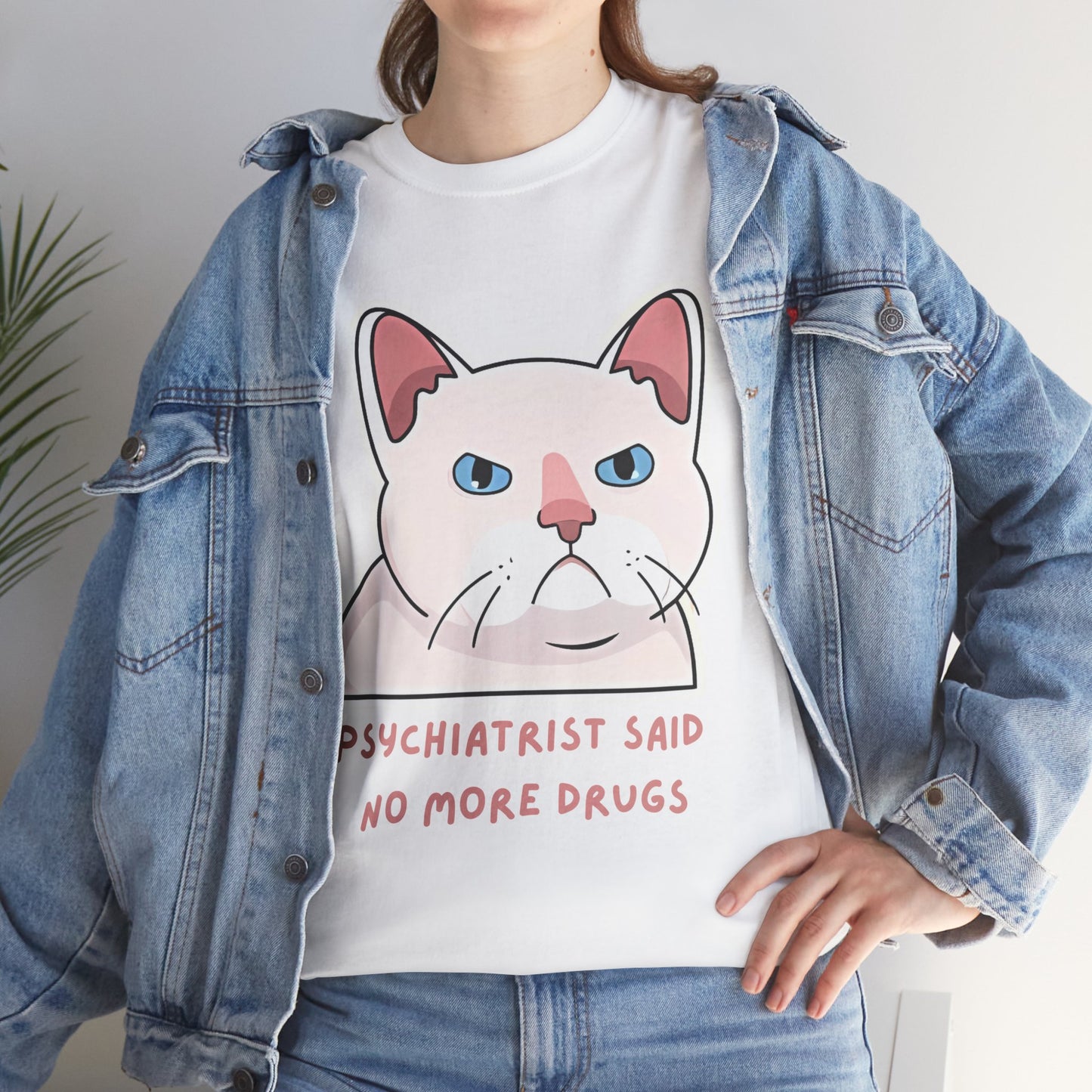 Funny Cat Psychiatrist Heavy Cotton Tee