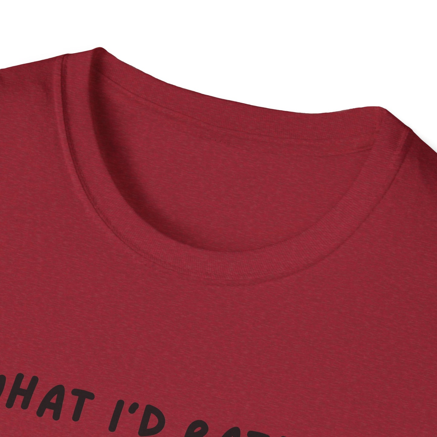 Cute Cat Sleepy Vibes Unisex Softstyle T-Shirt - "What I'd Rather Be Doing"