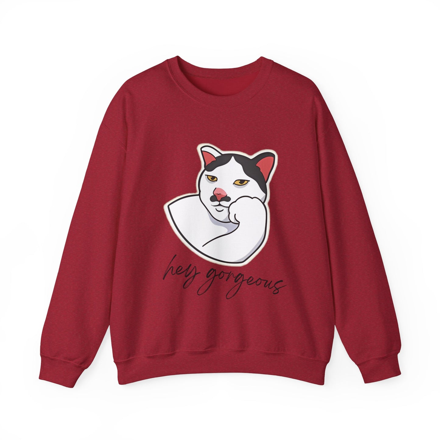 Hey Gorgeous Cat Unisex Heavy Blend Crewneck Sweatshirt