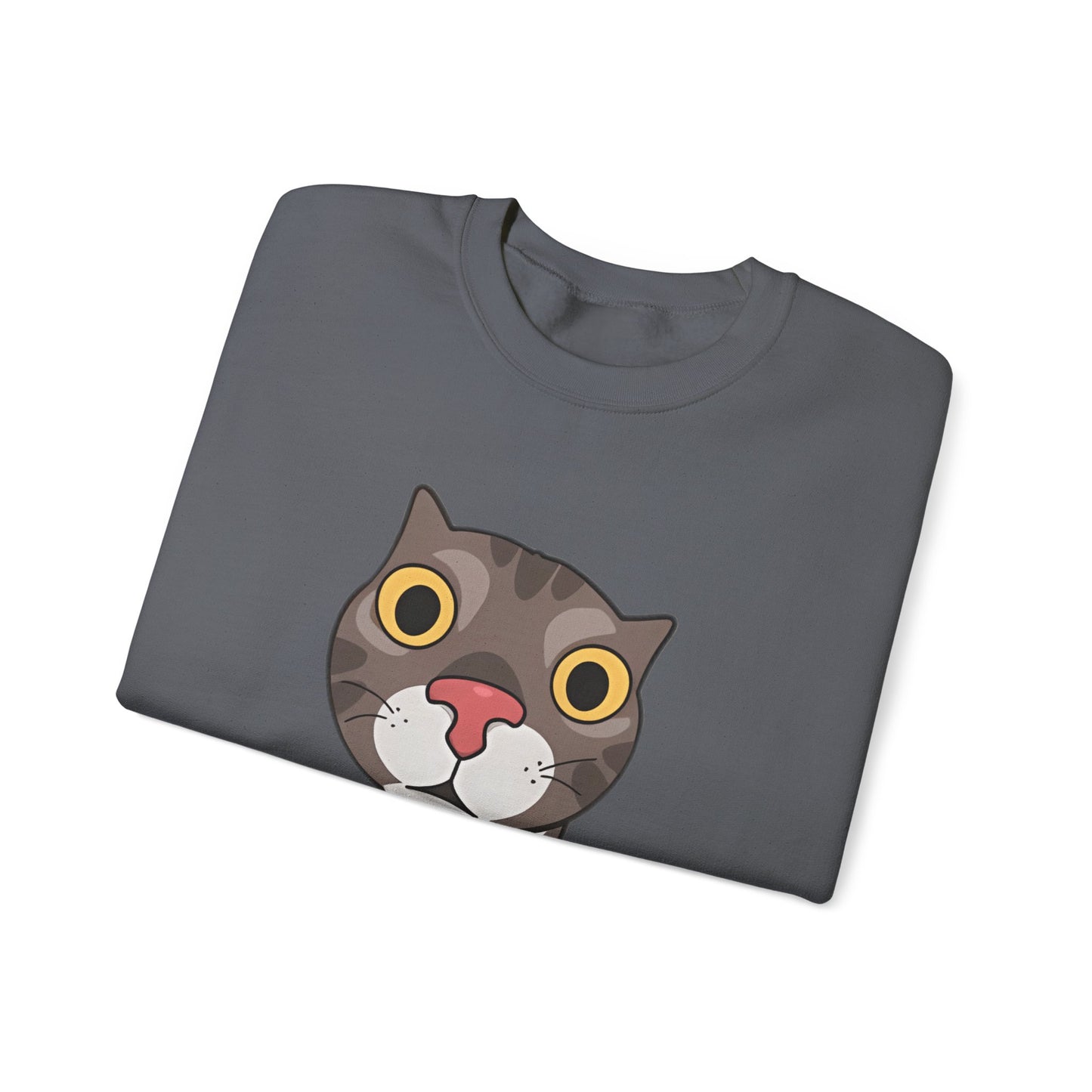 "Did Someone Say Food?" Funny Cat Sweatshirt - Unisex Heavy Blend Crewneck