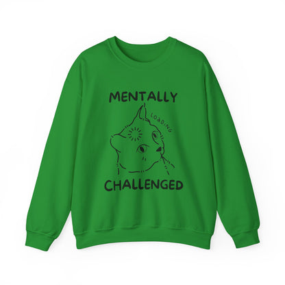 Mentally Challenged Cat Crewneck Sweatshirt - Unisex Heavy Blend™