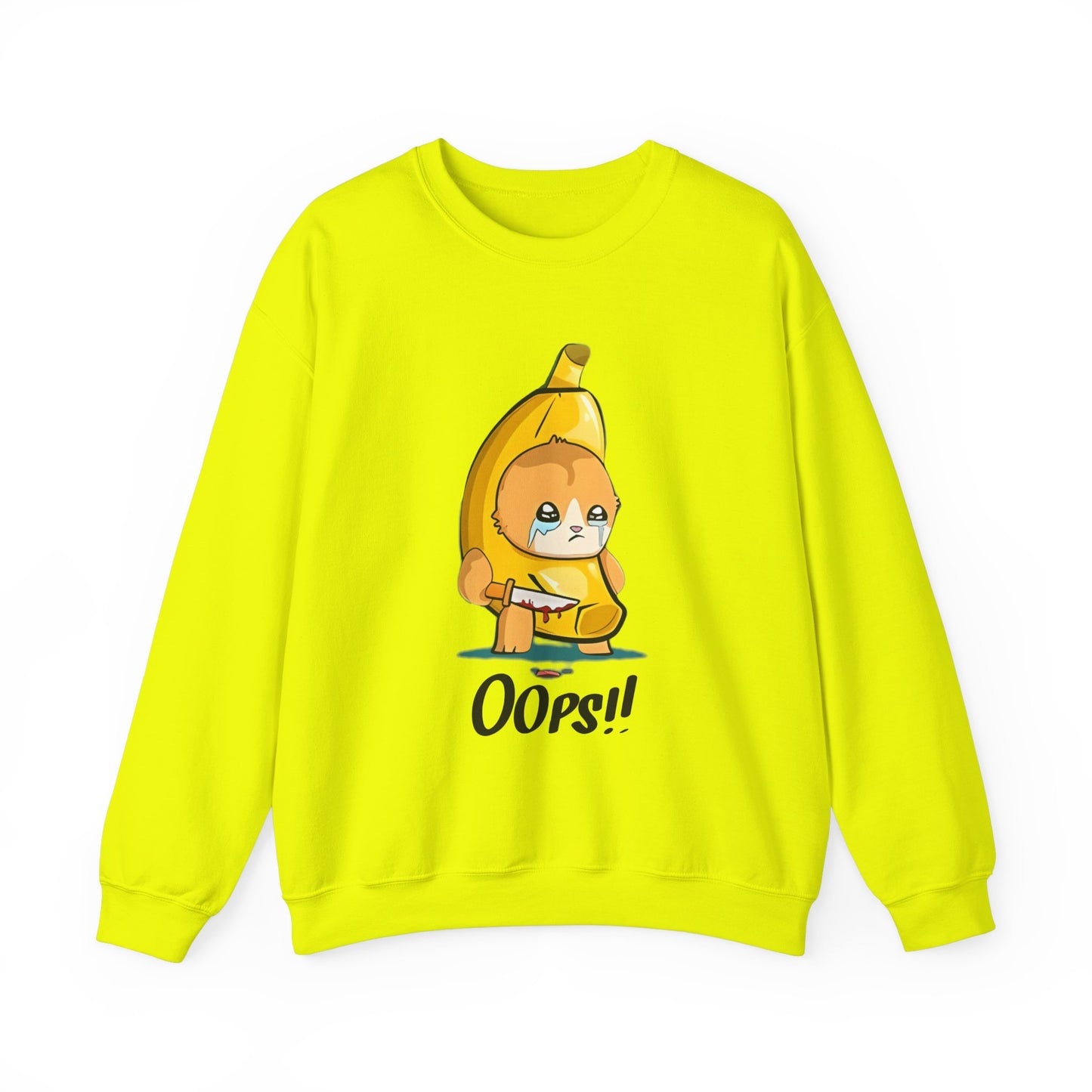 Oops!! Banana Kitty Sweatshirt - Unisex Heavy Blend™ Crewneck