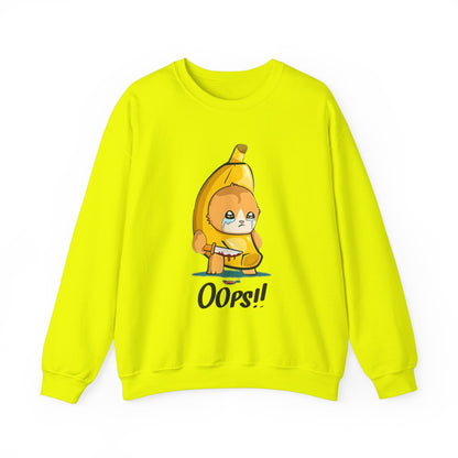 Oops!! Banana Kitty Sweatshirt - Unisex Heavy Blend™ Crewneck