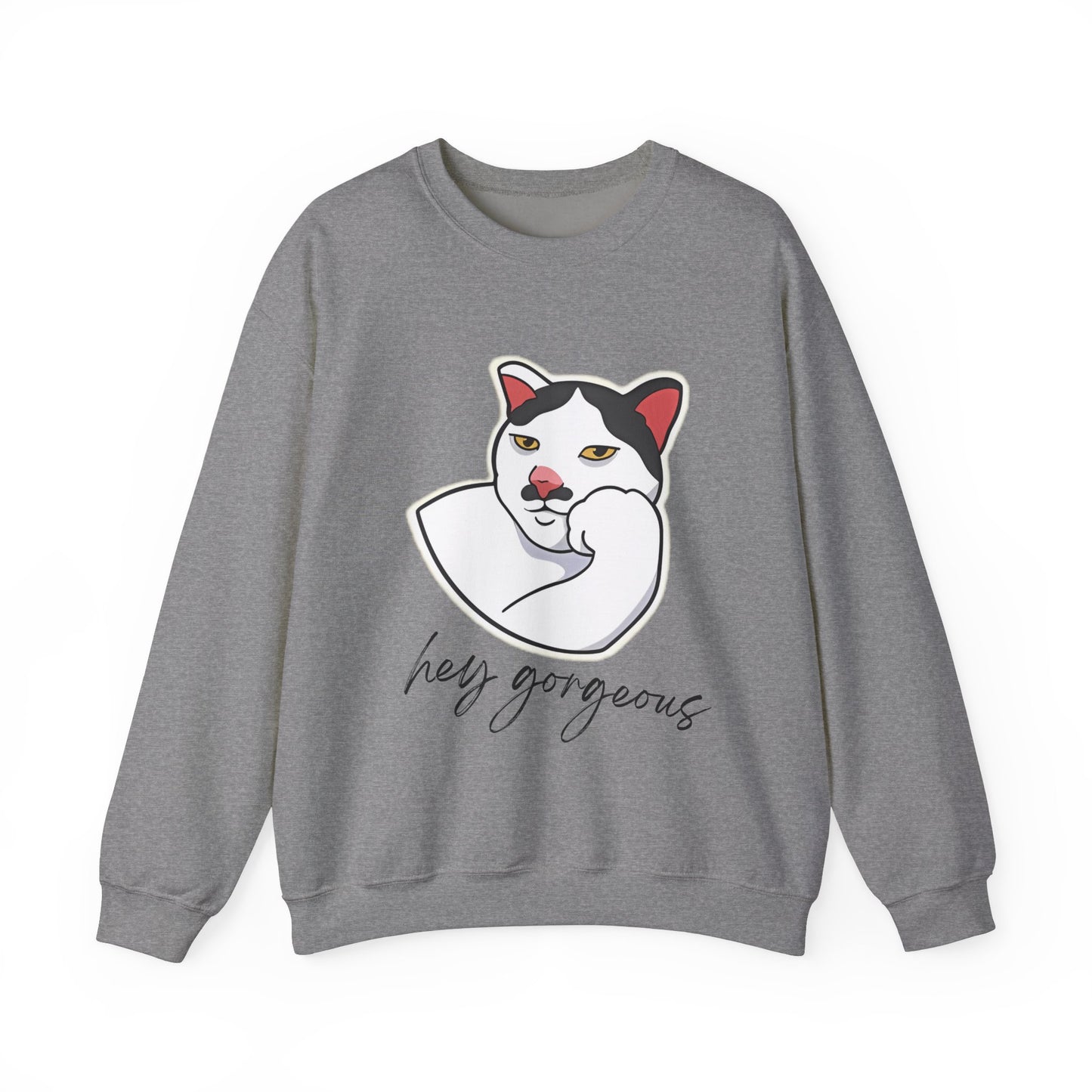 Hey Gorgeous Cat Unisex Heavy Blend Crewneck Sweatshirt