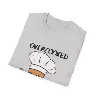 Funny Chef Cat T-Shirt - "Overcooked Kitchen Burned" - Unisex Softstyle