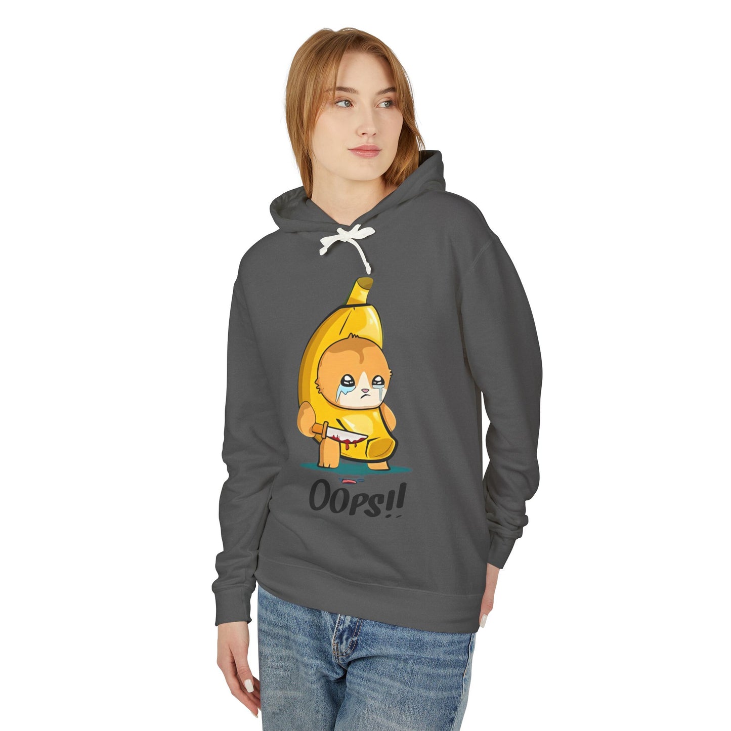 Funny Banana Oops!! Unisex Lightweight Hooded Sweatshirt