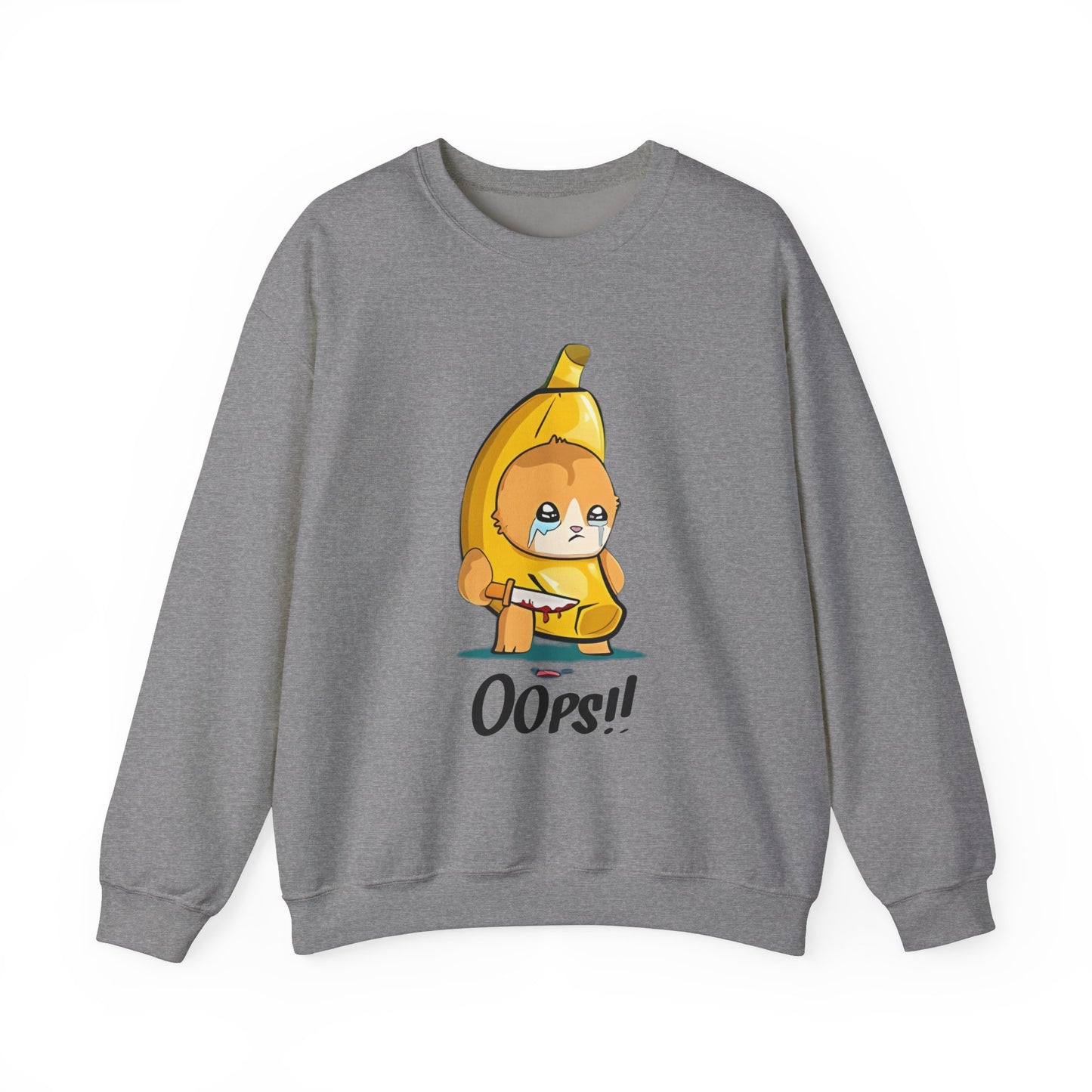 Oops!! Banana Kitty Sweatshirt - Unisex Heavy Blend™ Crewneck