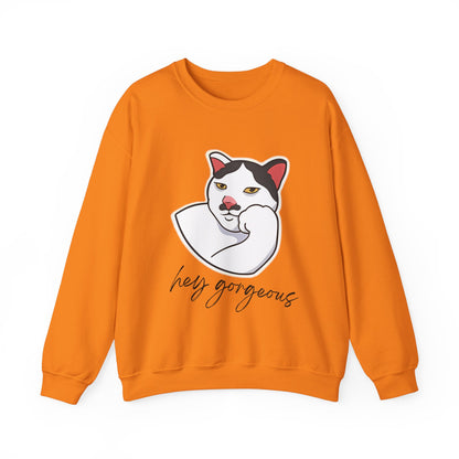 Hey Gorgeous Cat Unisex Heavy Blend Crewneck Sweatshirt