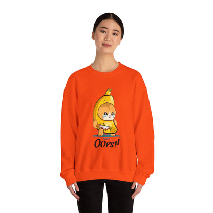 Oops!! Banana Kitty Sweatshirt - Unisex Heavy Blend™ Crewneck