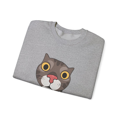 "Did Someone Say Food?" Funny Cat Sweatshirt - Unisex Heavy Blend Crewneck