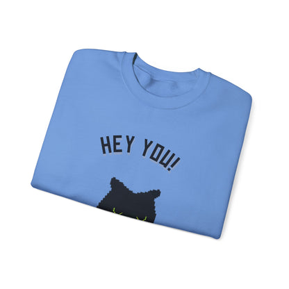 Funny Cat Crewneck Sweatshirt - 'Hey You! I Know What You Did'