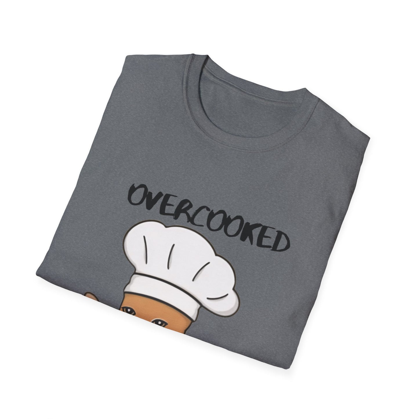 Funny Chef Cat T-Shirt - "Overcooked Kitchen Burned" - Unisex Softstyle