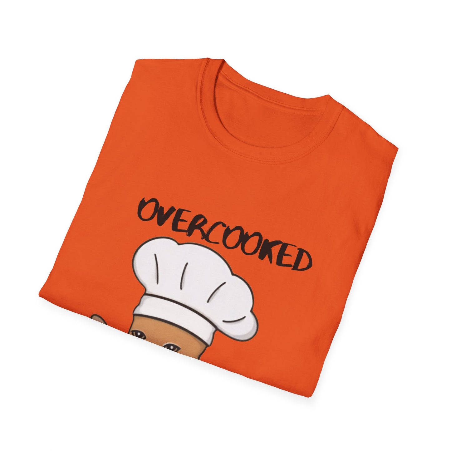 Funny Chef Cat T-Shirt - "Overcooked Kitchen Burned" - Unisex Softstyle