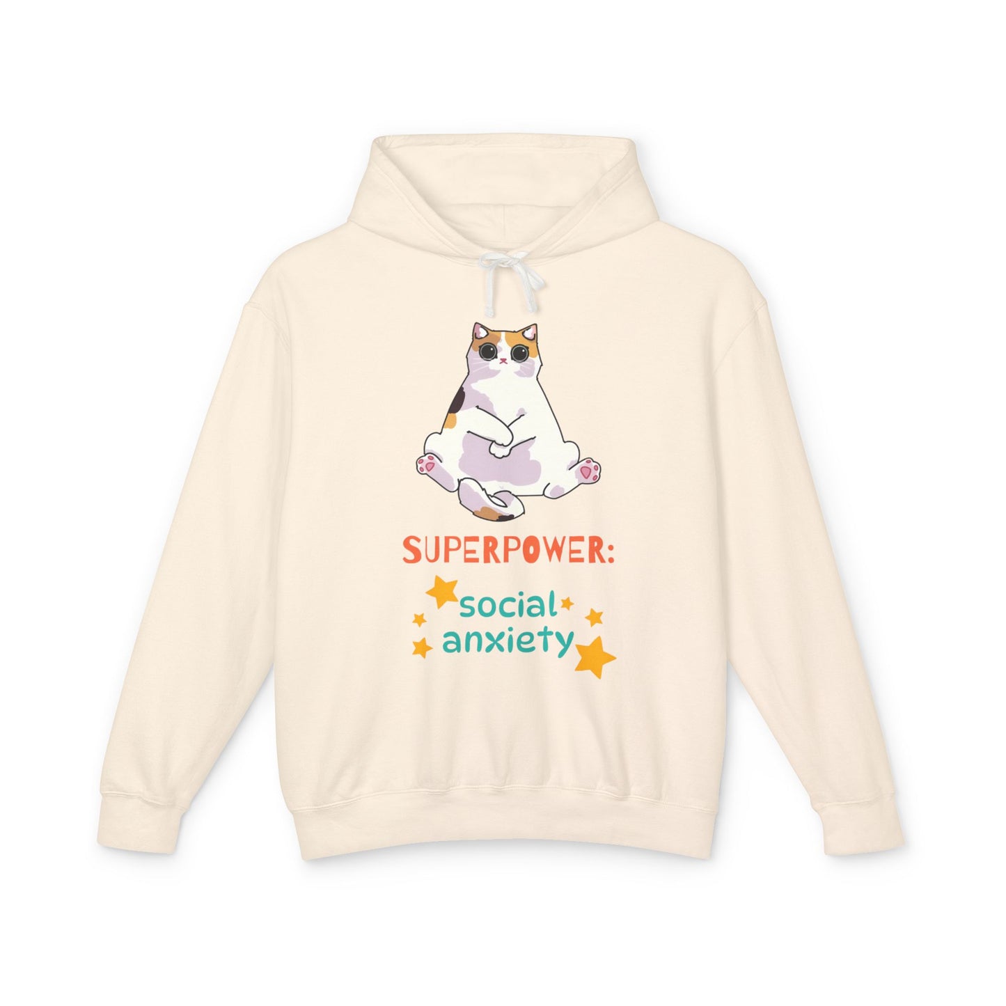 Superpower: Social Anxiety Unisex Lightweight Hooded Sweatshirt