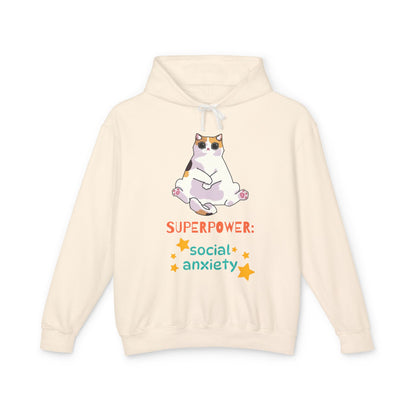 Superpower: Social Anxiety Unisex Lightweight Hooded Sweatshirt