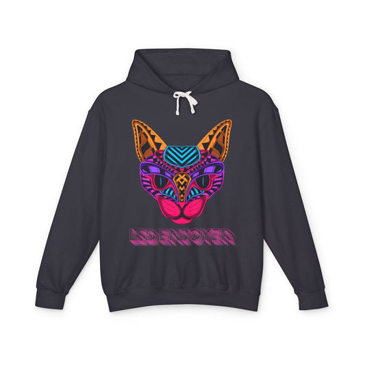 LSD ENJOYER - Colorful Fox Design Unisex Lightweight Hooded Sweatshirt - Perfect for Festivals and Casual Wear