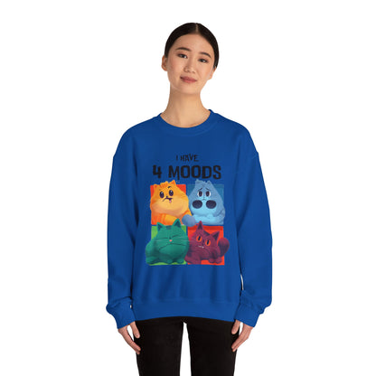 I Have 4 Moods Sweatshirt - Unisex Heavy Blend™ Crewneck - Perfect for Pet Lovers