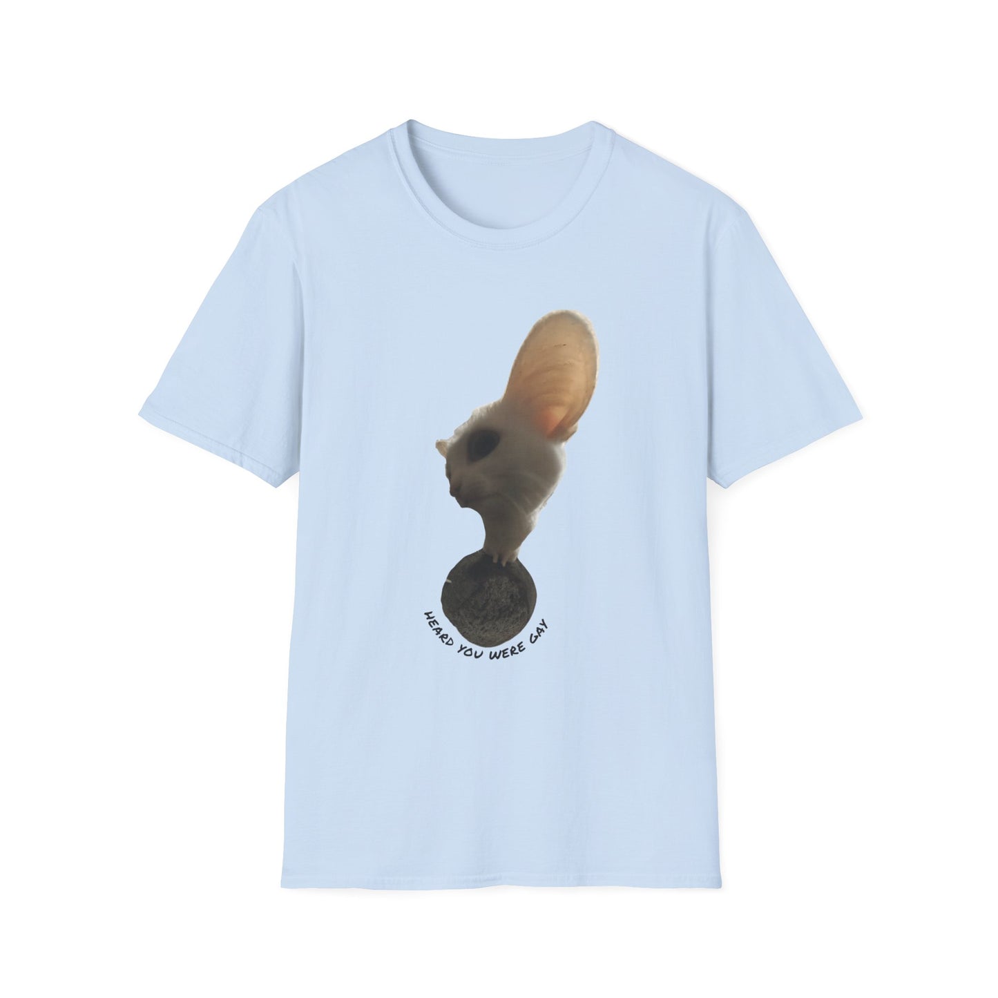 Heard you were 🏳️‍🌈- Cute Feline Graphic Unisex Softstyle T-Shirt – Perfect for Cat Lovers