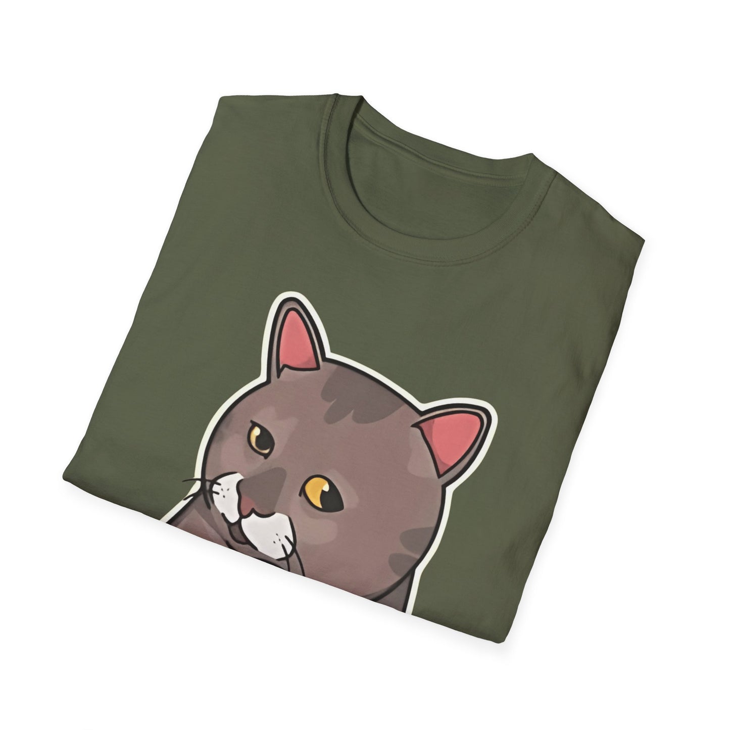 "Me When They Start Small Talk" | Funny Cat Graphic T-Shirt  | Unisex Softstyle Tee