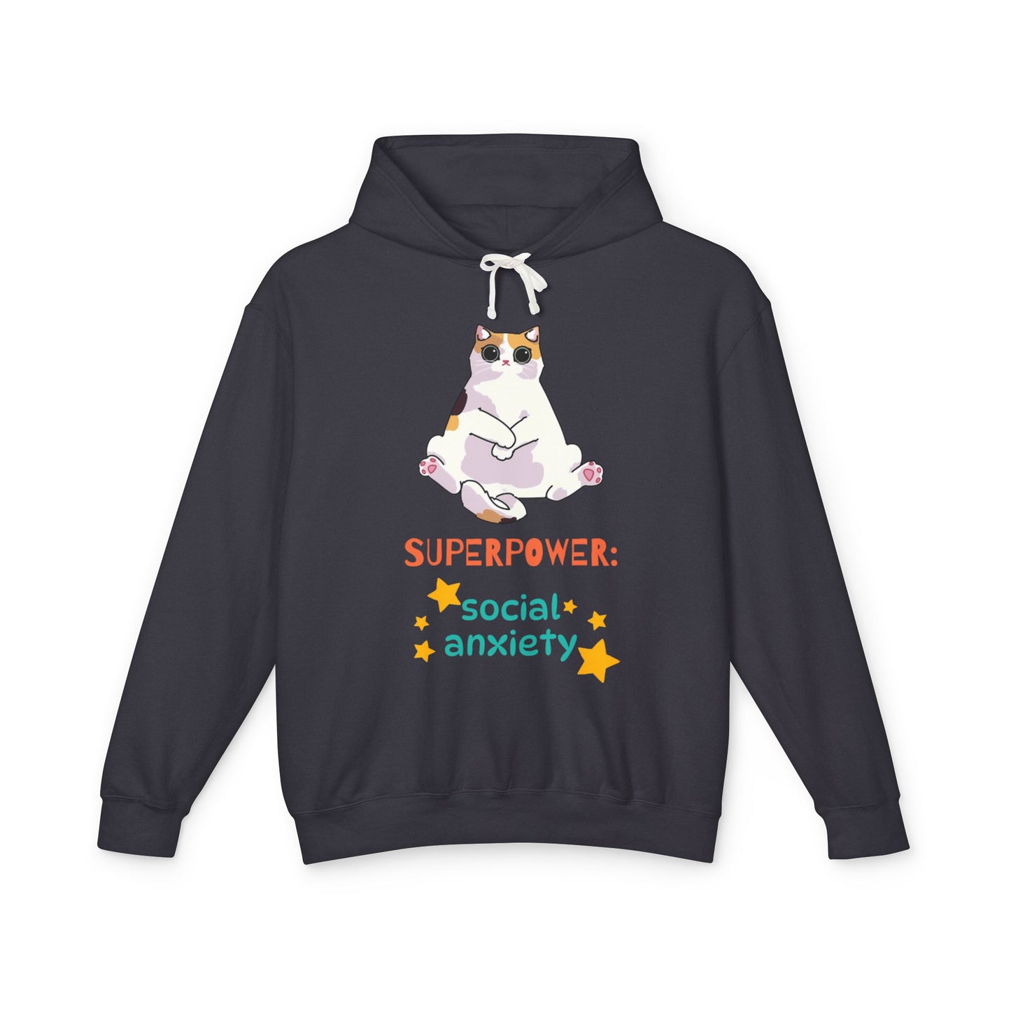 Superpower: Social Anxiety Unisex Lightweight Hooded Sweatshirt