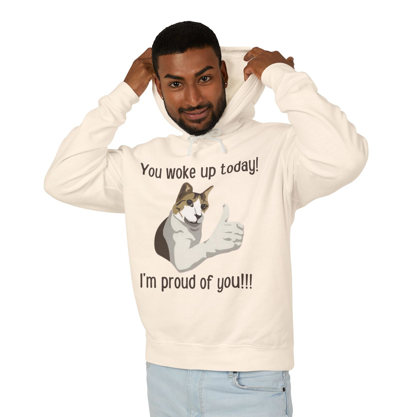 Proud of you Kitty Unisex Lightweight Hooded Sweatshirt