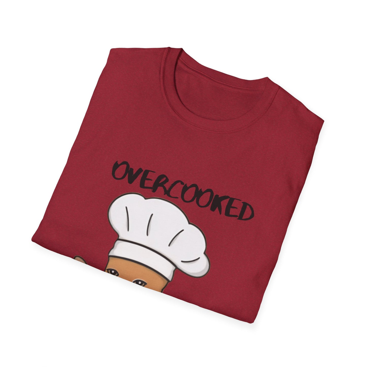 Funny Chef Cat T-Shirt - "Overcooked Kitchen Burned" - Unisex Softstyle