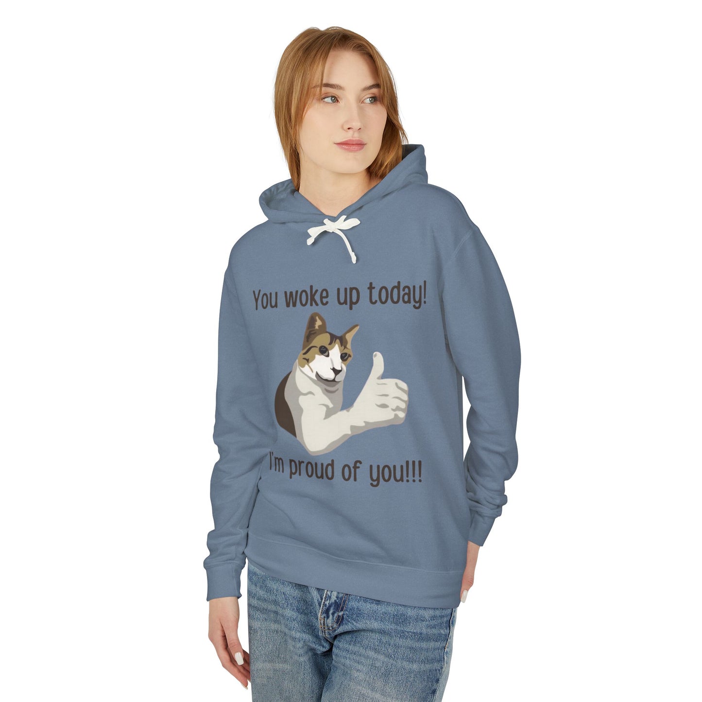 Proud of you Kitty Unisex Lightweight Hooded Sweatshirt