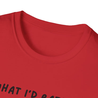 Cute Cat Sleepy Vibes Unisex Softstyle T-Shirt - "What I'd Rather Be Doing"