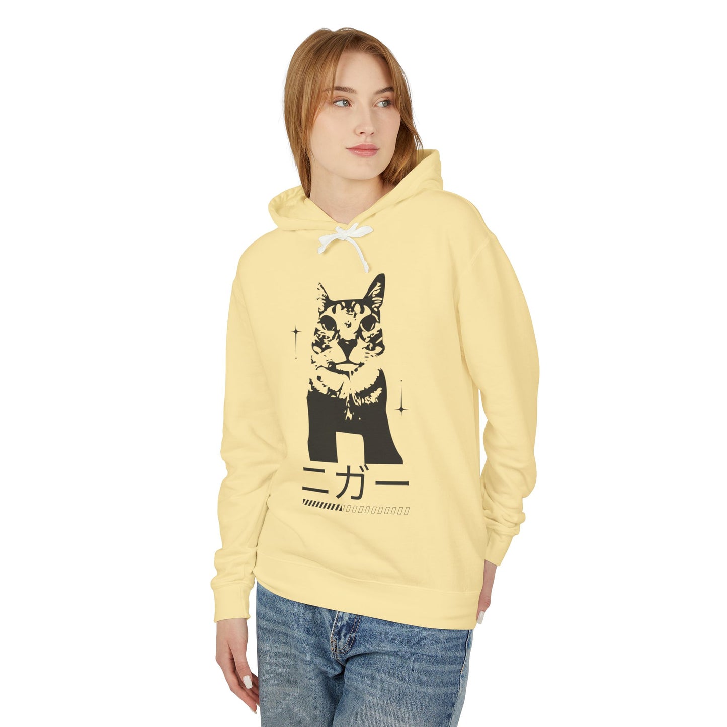 Trendy Cat Graphic Unisex Lightweight Hoodie