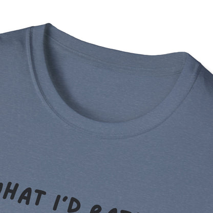 Cute Cat Sleepy Vibes Unisex Softstyle T-Shirt - "What I'd Rather Be Doing"