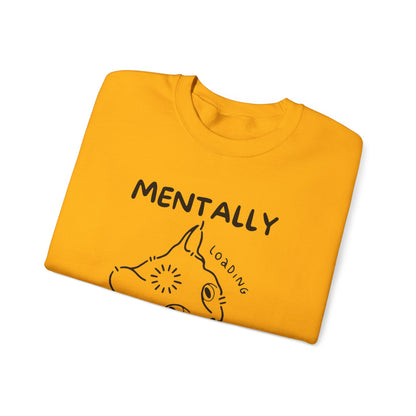 Mentally Challenged Cat Crewneck Sweatshirt - Unisex Heavy Blend™