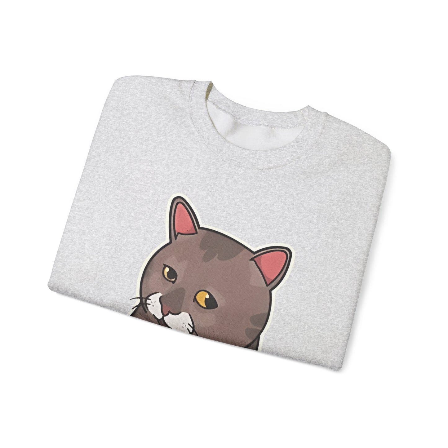 "Me When They Start Small Talk" Funny Cat Crewneck Sweatshirt